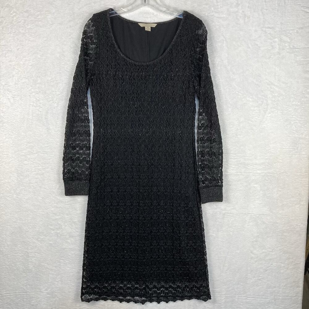 Jonathan Martin Lace Dress Womens 10 Black Sheer Stretch Whimsigoth Fairy Goth